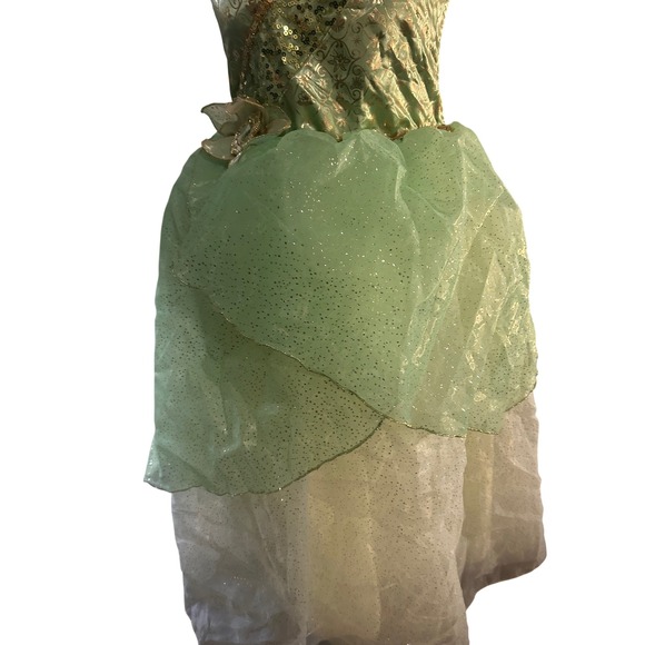 Disney Parks Princess Tiana Costume Dress Green Gold ballgown Size 13 - Picture 7 of 7